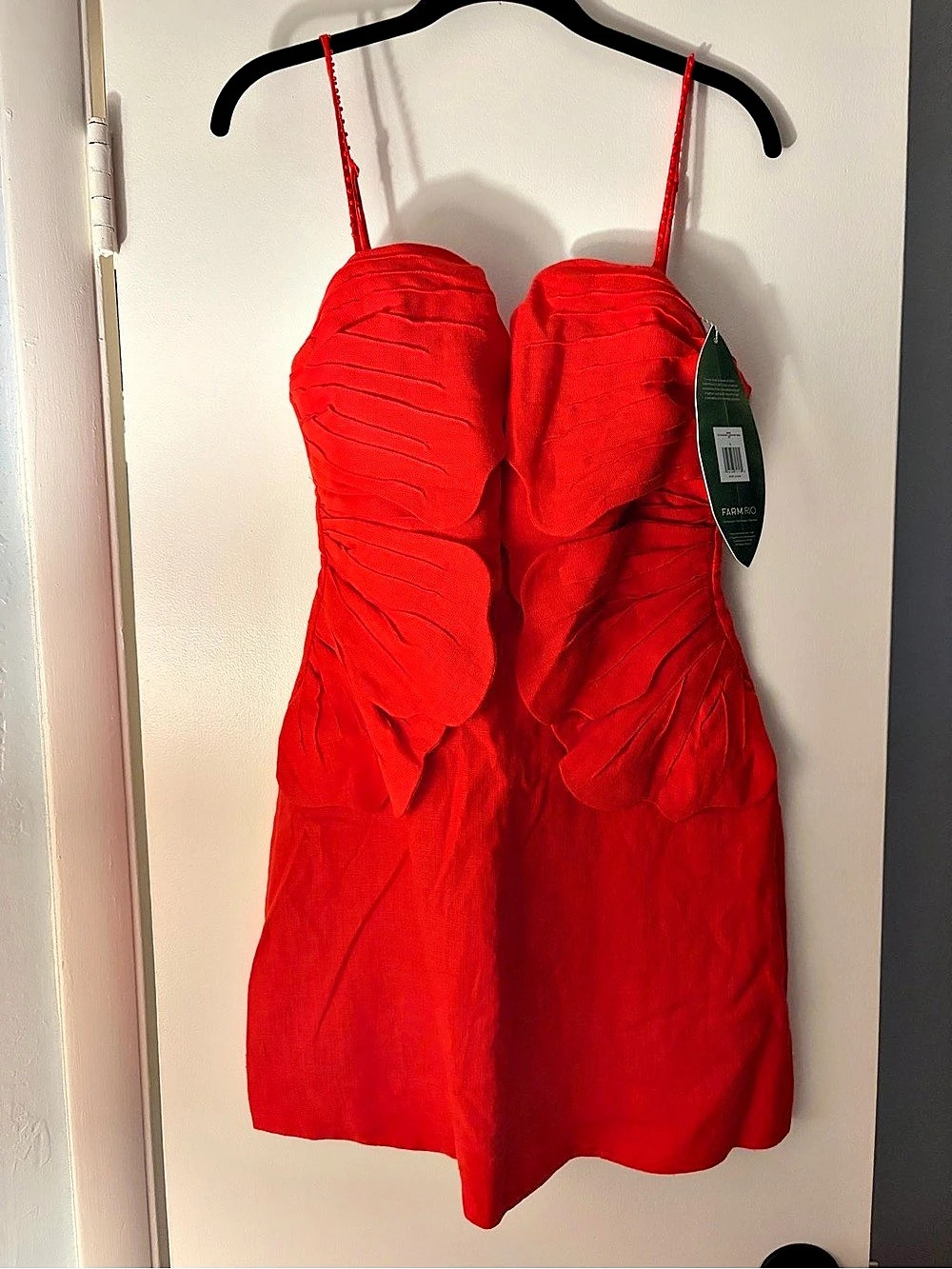 Farm Rio Red 3D Flower Mini Dress